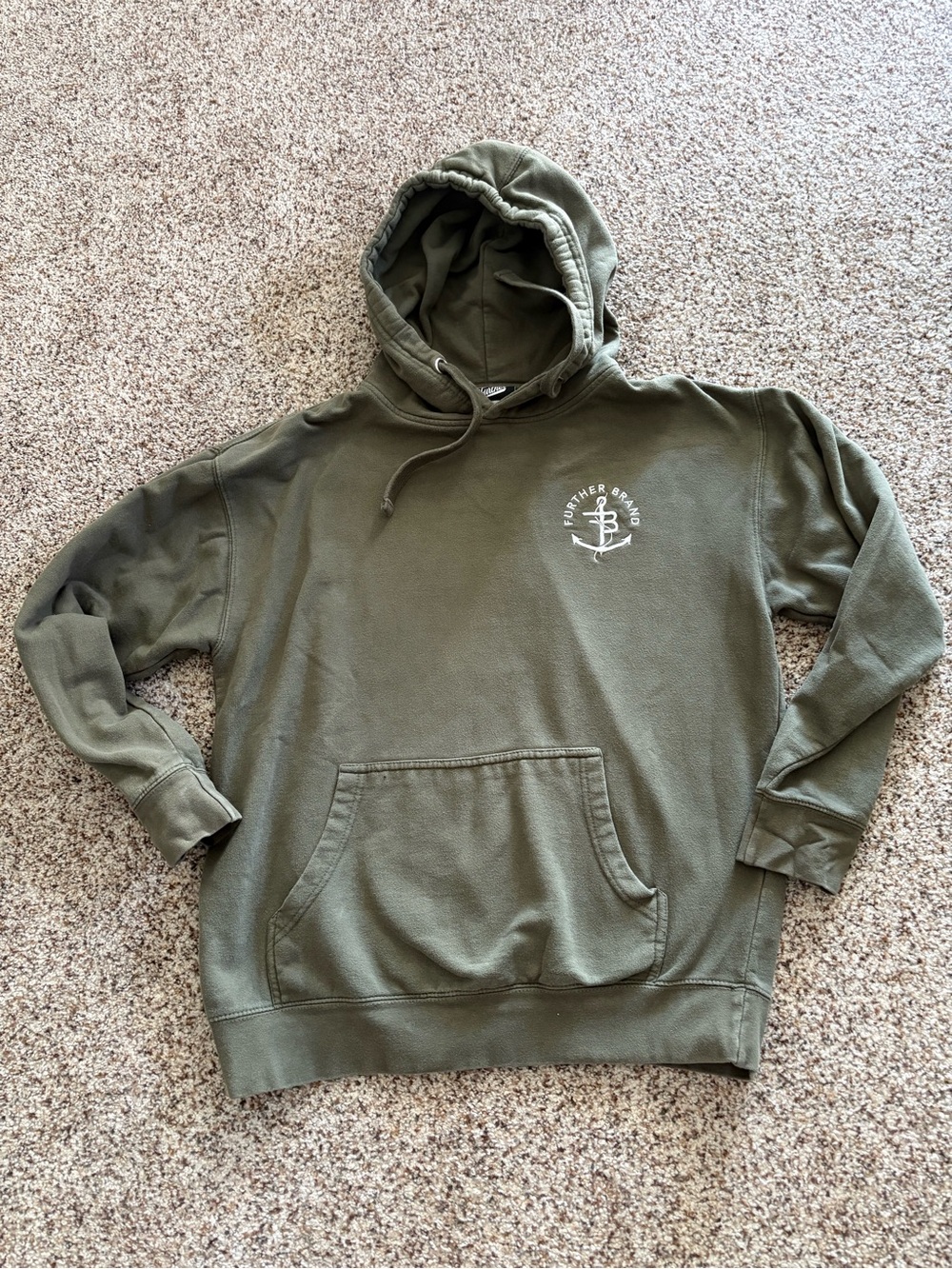 Further Brand hoodie, olive green hoodie sweater men’s large